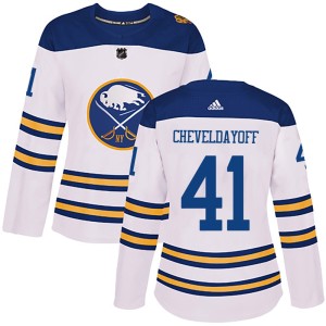 Ty Cheveldayoff Women's Adidas Buffalo Sabres Authentic White 2018 Winter Classic Jersey