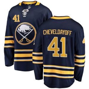 Ty Cheveldayoff Youth Fanatics Branded Buffalo Sabres Breakaway Navy Blue Home Jersey