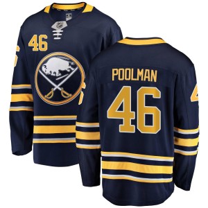 Colton Poolman Youth Fanatics Branded Buffalo Sabres Breakaway Navy Blue Home Jersey