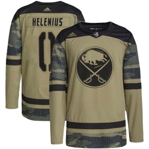 Konsta Helenius Men's Adidas Buffalo Sabres Authentic Camo Military Appreciation Practice Jersey