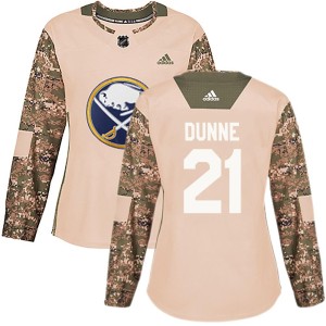 Josh Dunne Women's Adidas Buffalo Sabres Authentic Camo Veterans Day Practice Jersey