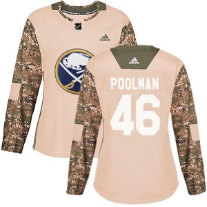 Colton Poolman Women's Adidas Buffalo Sabres Authentic Camo Veterans Day Practice Jersey