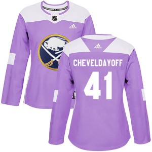 Ty Cheveldayoff Women's Adidas Buffalo Sabres Authentic Purple Fights Cancer Practice Jersey