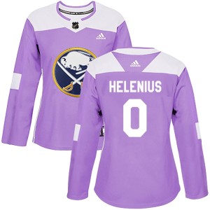 Konsta Helenius Women's Adidas Buffalo Sabres Authentic Purple Fights Cancer Practice Jersey