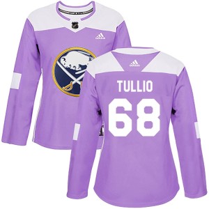 Tyler Tullio Women's Adidas Buffalo Sabres Authentic Purple Fights Cancer Practice Jersey