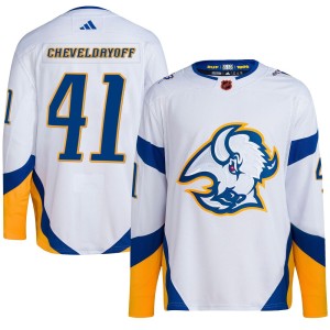 Ty Cheveldayoff Youth Adidas Buffalo Sabres Authentic White Reverse Retro 2.0 Jersey