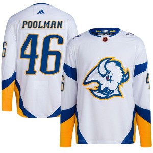 Colton Poolman Youth Adidas Buffalo Sabres Authentic White Reverse Retro 2.0 Jersey