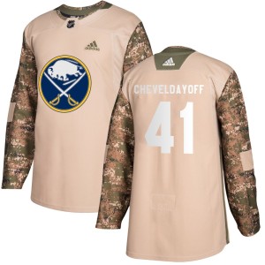 Ty Cheveldayoff Men's Adidas Buffalo Sabres Authentic Camo Veterans Day Practice Jersey