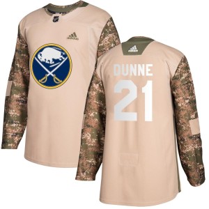 Josh Dunne Men's Adidas Buffalo Sabres Authentic Camo Veterans Day Practice Jersey