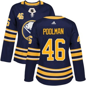 Colton Poolman Women's Adidas Buffalo Sabres Authentic Navy Home Jersey