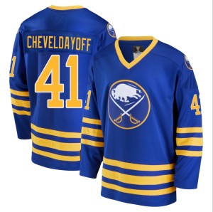 Ty Cheveldayoff Men's Fanatics Branded Buffalo Sabres Premier Royal Breakaway Heritage Jersey