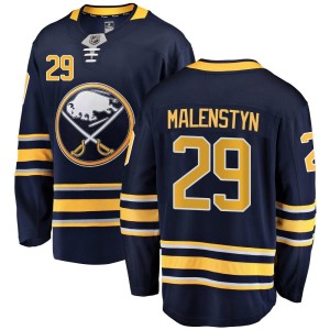 Beck Malenstyn Men's Fanatics Branded Buffalo Sabres Breakaway Navy Blue Home Jersey