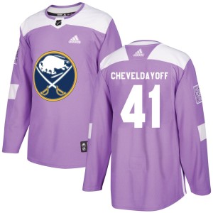 Ty Cheveldayoff Men's Adidas Buffalo Sabres Authentic Purple Fights Cancer Practice Jersey