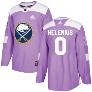 Konsta Helenius Men's Adidas Buffalo Sabres Authentic Purple Fights Cancer Practice Jersey