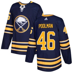 Colton Poolman Men's Adidas Buffalo Sabres Authentic Navy Home Jersey