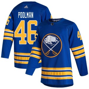 Colton Poolman Men's Adidas Buffalo Sabres Authentic Royal 2020/21 Home Jersey