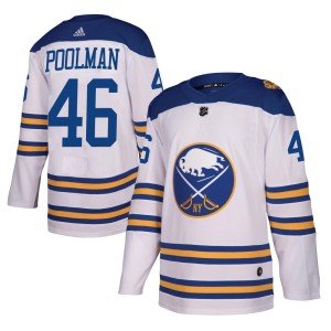 Colton Poolman Men's Adidas Buffalo Sabres Authentic White 2018 Winter Classic Jersey