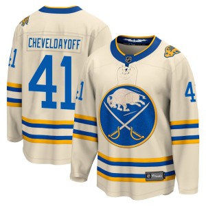 Ty Cheveldayoff Men's Fanatics Branded Buffalo Sabres Breakaway Cream 2022 Heritage Classic Jersey