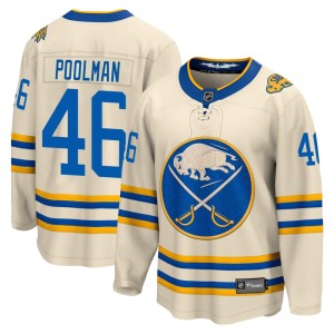 Colton Poolman Men's Fanatics Branded Buffalo Sabres Breakaway Cream 2022 Heritage Classic Jersey